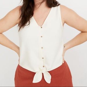 Madewell Texture and Thread Button & Tie Tanktop